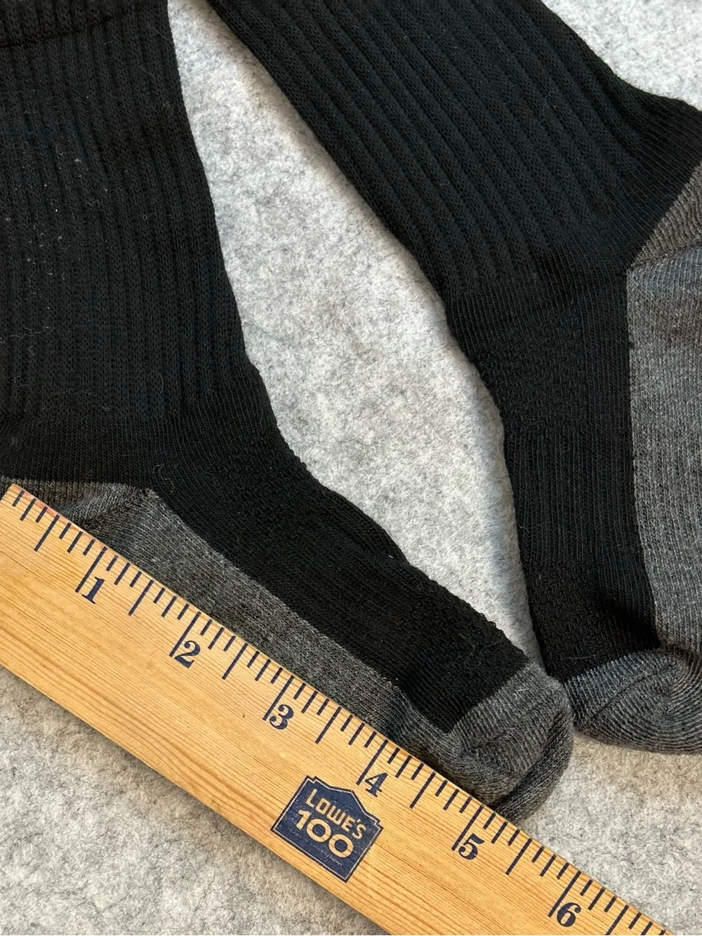 New 12 Pack Boys Tek Gear Calf Length Black Crew Socks Shoe Size 9-3 1/2